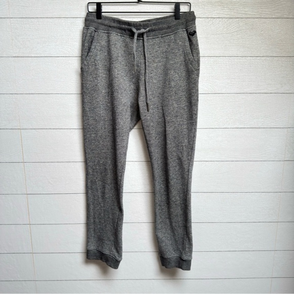 Roxy Heather Gray Jogger Sweatpants Knit Fleece Drawstring Women's Medium Cozy - Picture 1 of 10